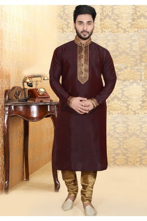 BROWN MENS KURTA SET